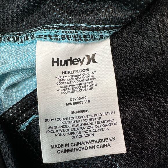 Hurley Men's Blue Shorts Outdoor/Swim Size 40 High Rise Summer Beach MWS0003810 - Picture 7 of 7